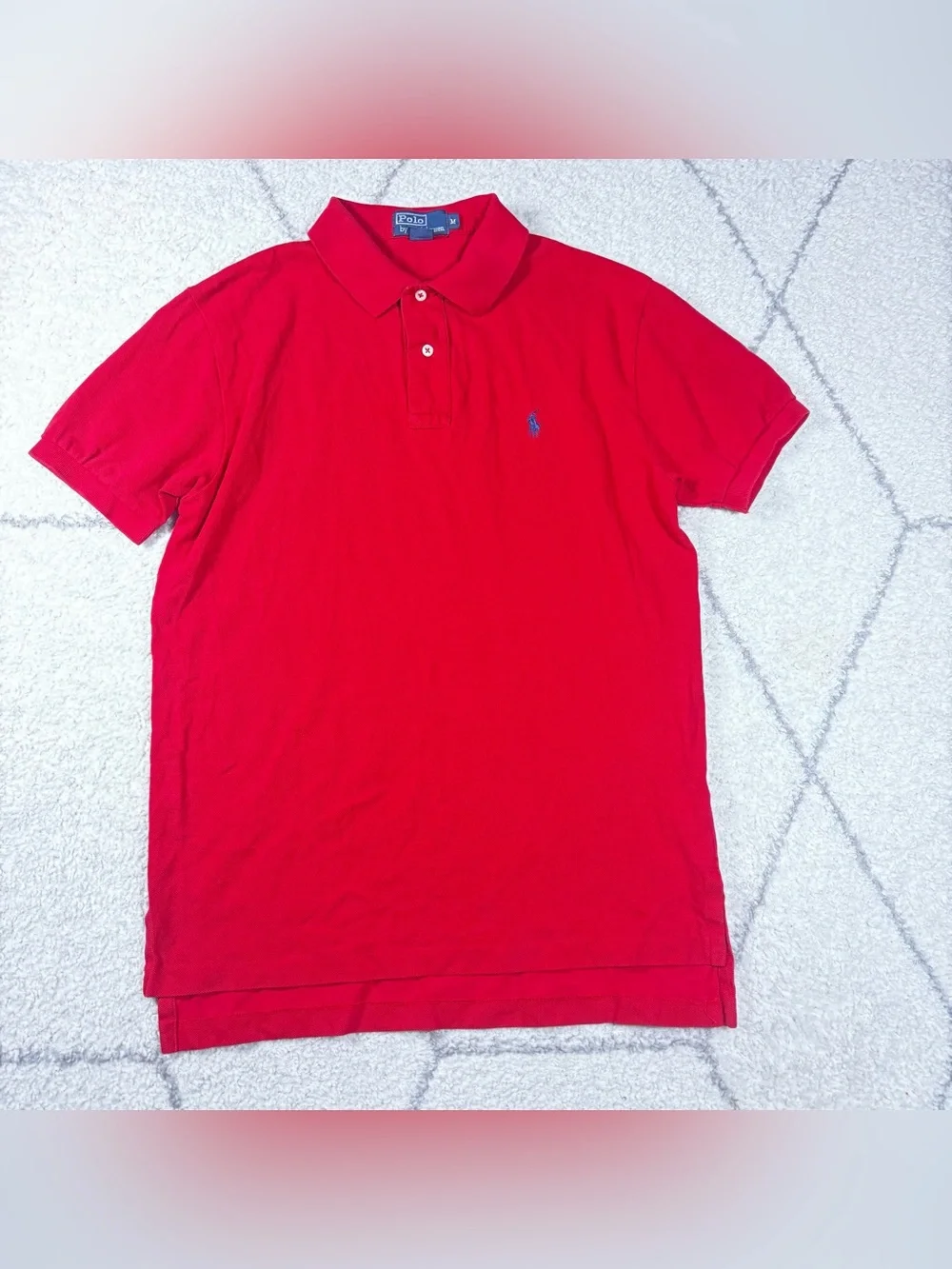 Ralph Lauren Men’s Bright Red Polo Shirt with Embroidered Logo